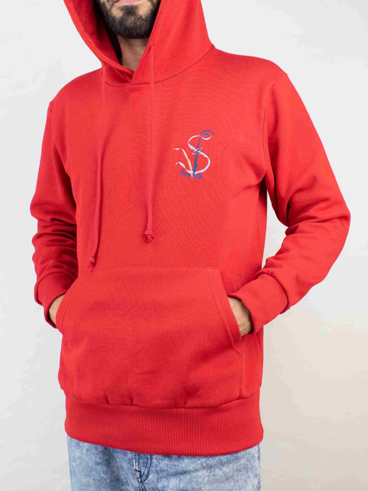 SportV360™: Sweat rouge, Hoodie 280 100% coton