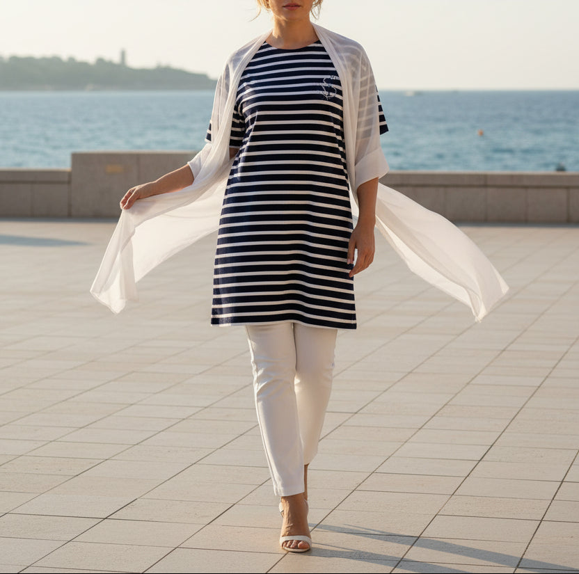 SportV360™: Robe tunique marinière 180
