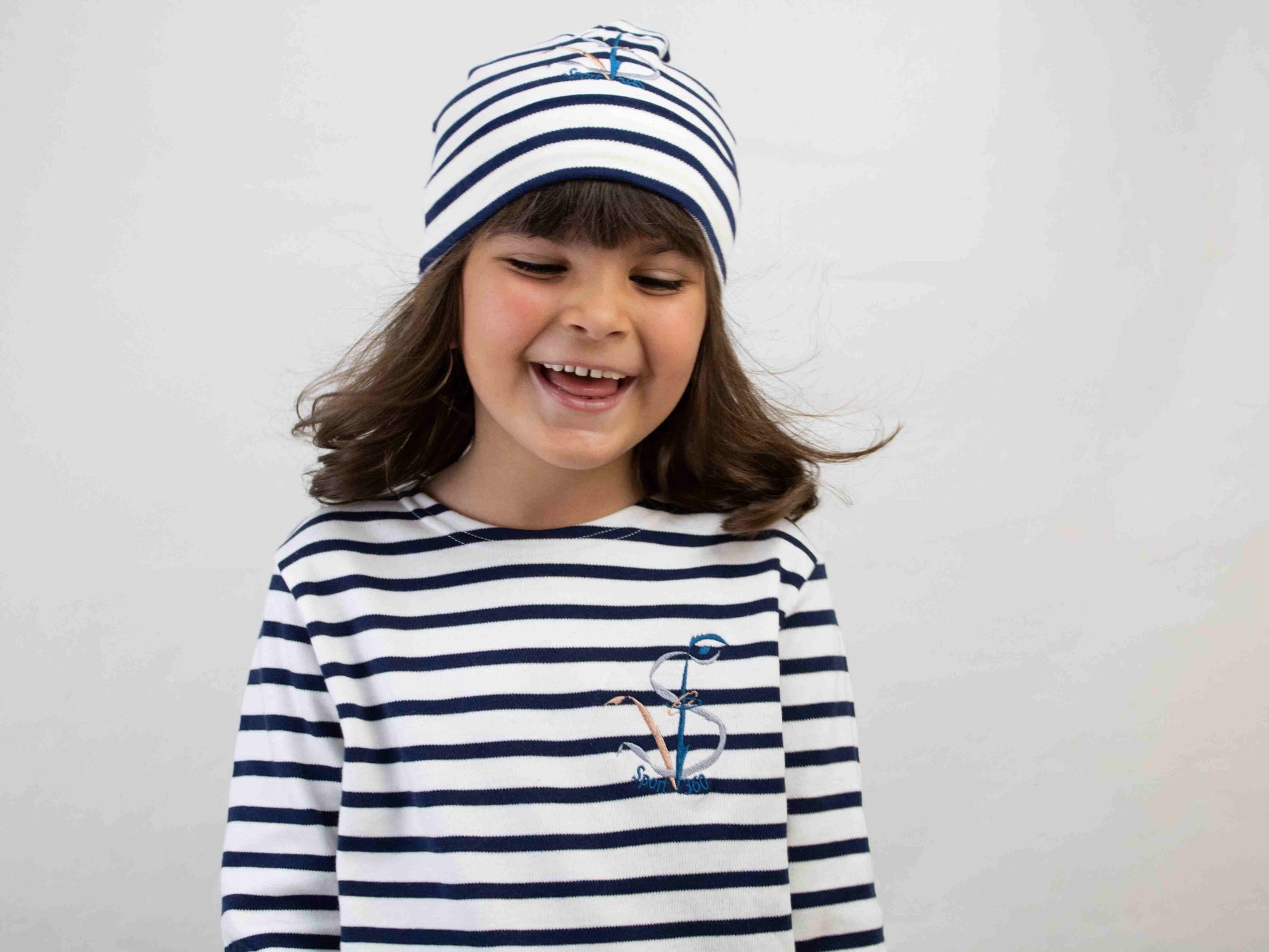 SportV360™: Pull Marinière Traditionnelle Enfant 220 Bonnet coton green