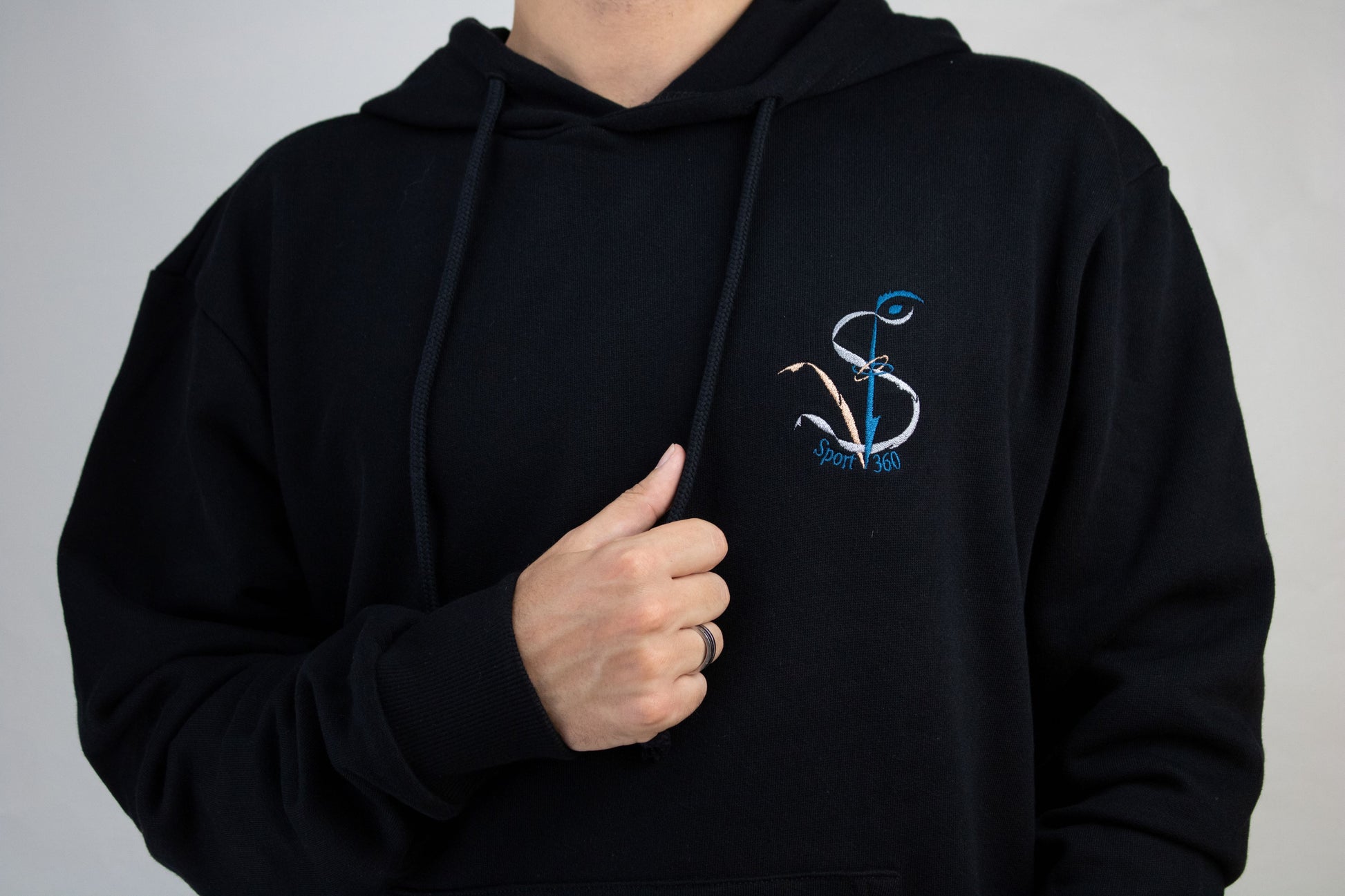 SportV360™: Sweat noir, Hoodie 280 100% coton